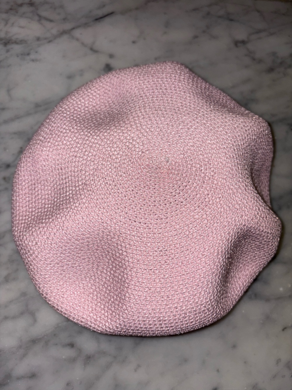Vintage Pink Woven Pillbox Beret Hat